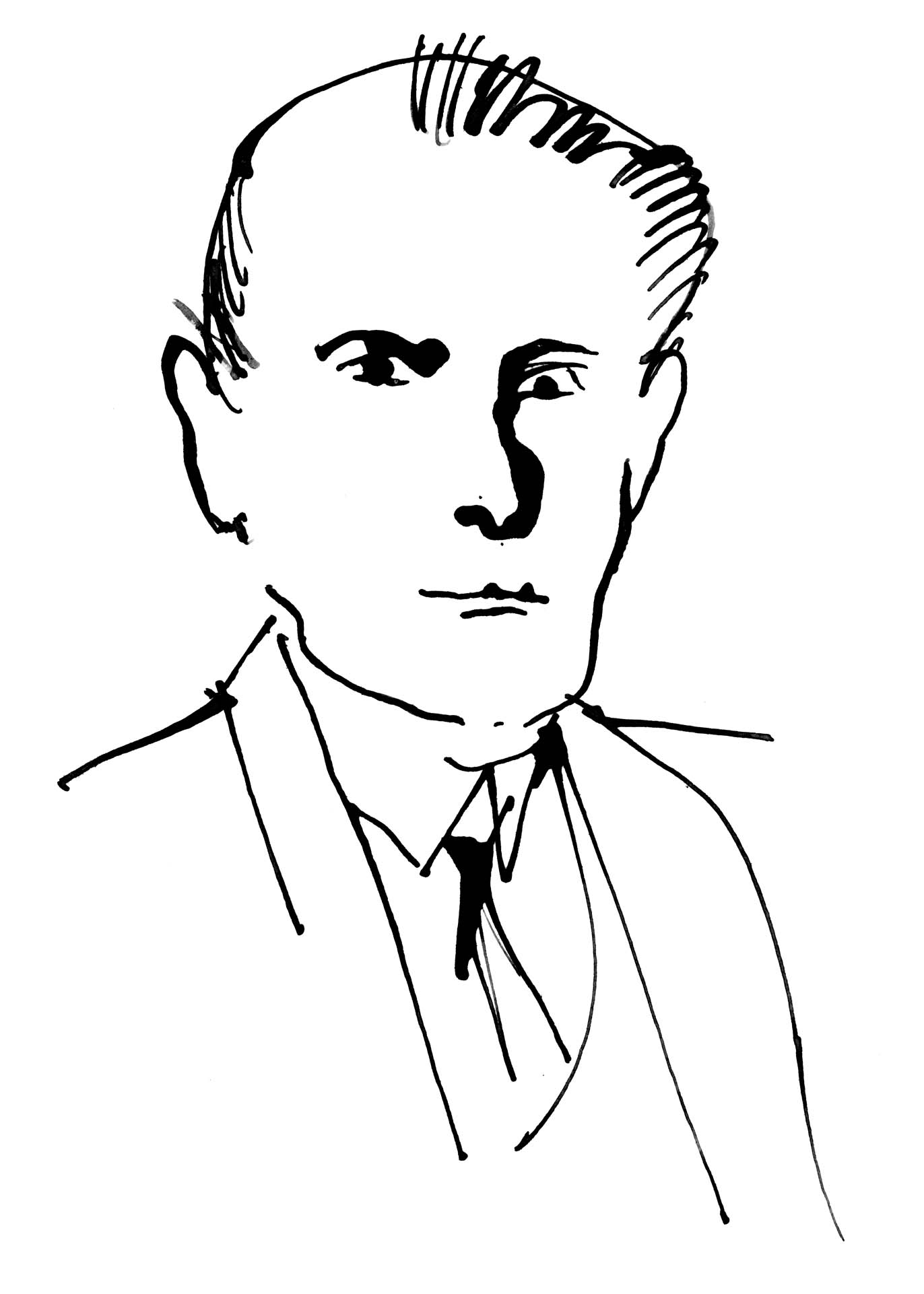 drawing of Joseph Maurice Ravel