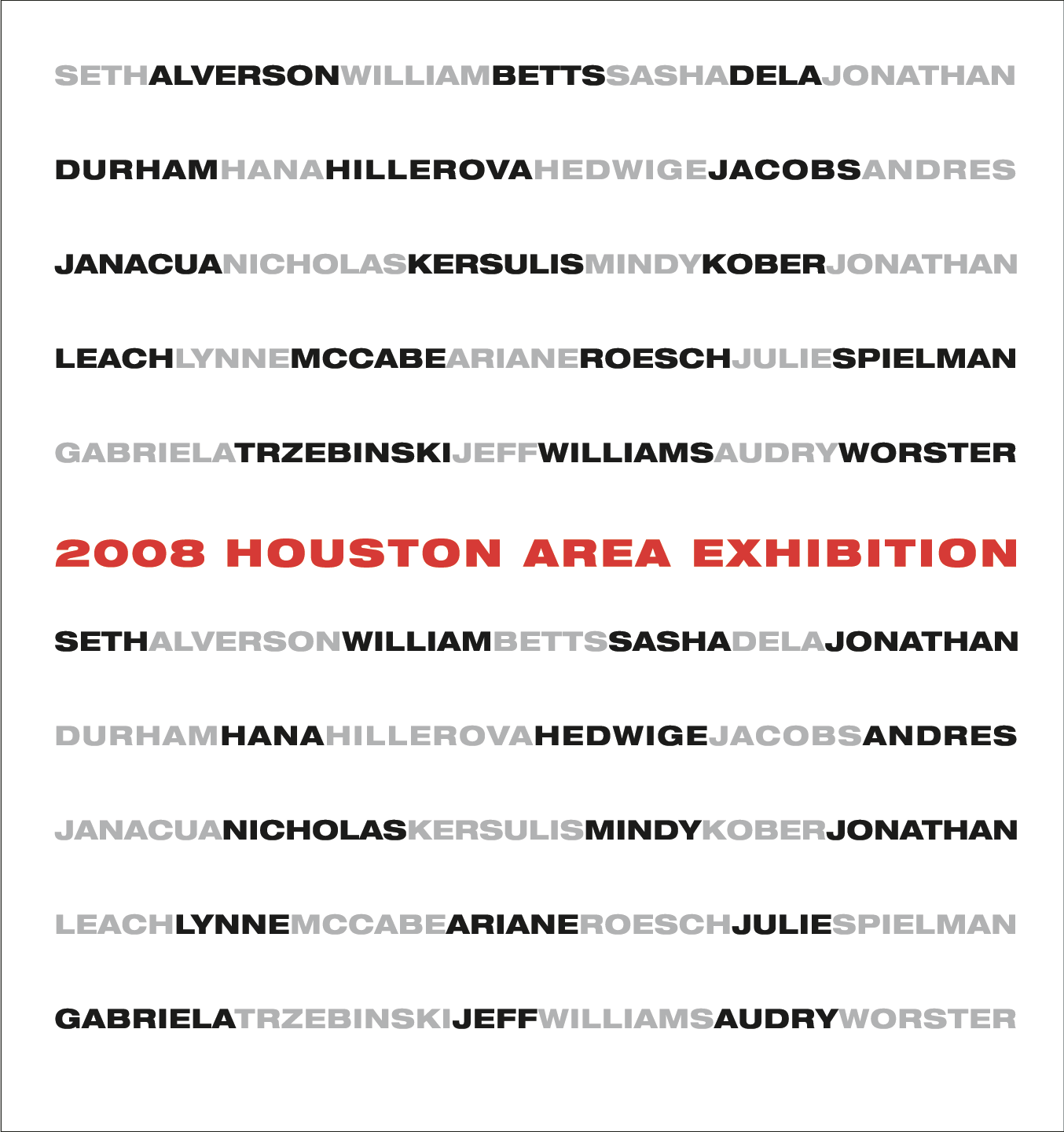 cover image for the 2008 Houston Area Exhibition